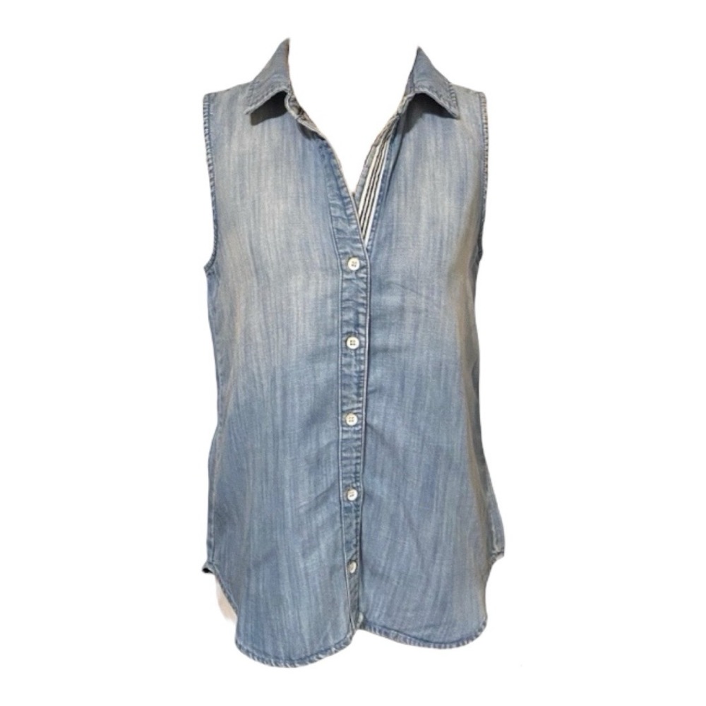 Anthropologie Cloth & Stone Chambray Sleeveless Top XS‎